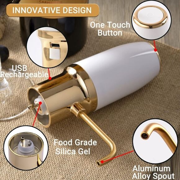 ELECTRIC WINE AERATOR DECANTER POURER AUTOMATIC DISPENSER with USB RECHA… - Picture 13 of 15